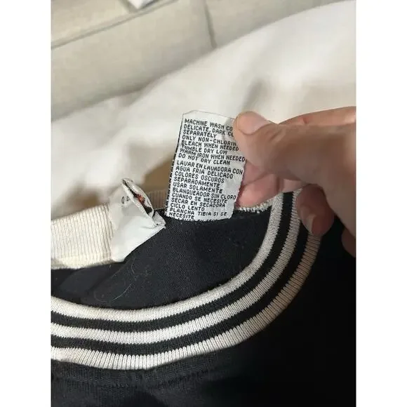 Vintage Mickey & Co. Hockey Style Sweatshirt Mens Size XL Black White Embroidery - Picture 6 of 9